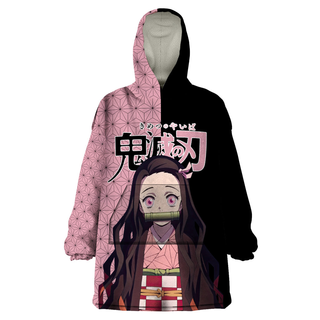 Nezuko Kamado Demon Slayer Wearable Blanket Hoodie Anime Style