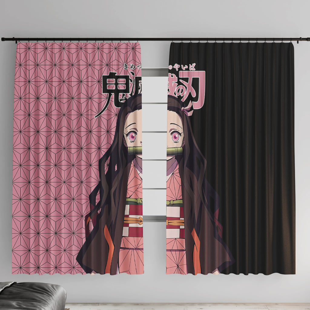 Nezuko Kamado Demon Slayer Window Curtain Anime Style