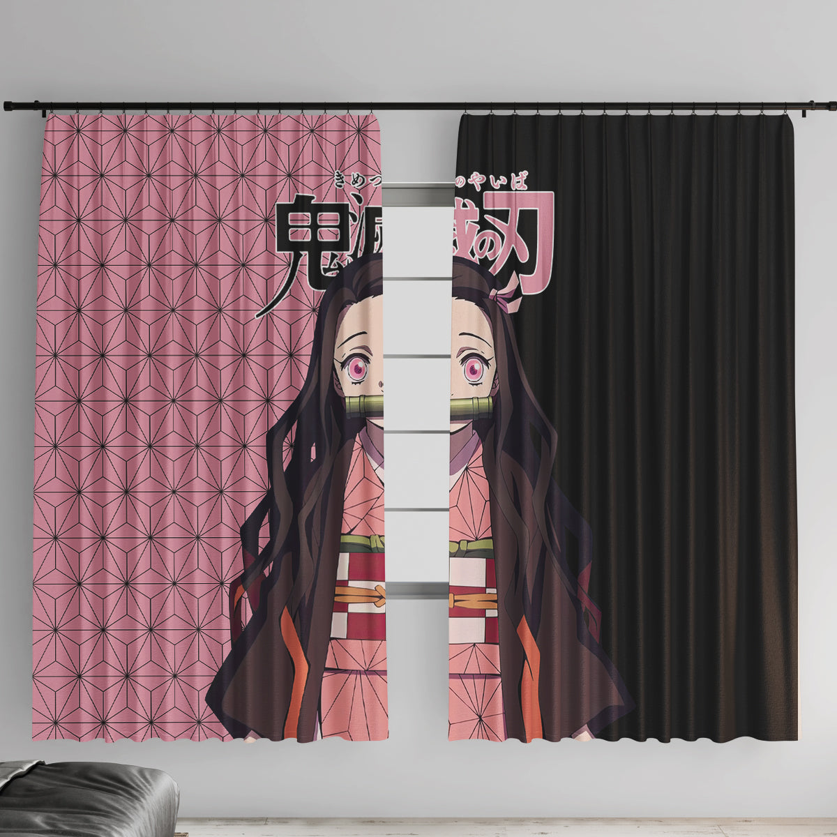 Nezuko Kamado Demon Slayer Window Curtain Anime Style