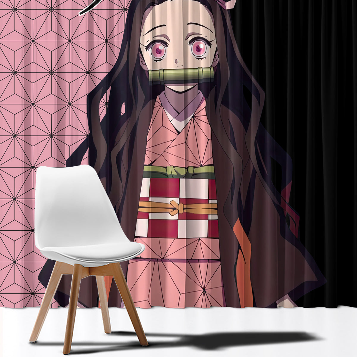 Nezuko Kamado Demon Slayer Window Curtain Anime Style