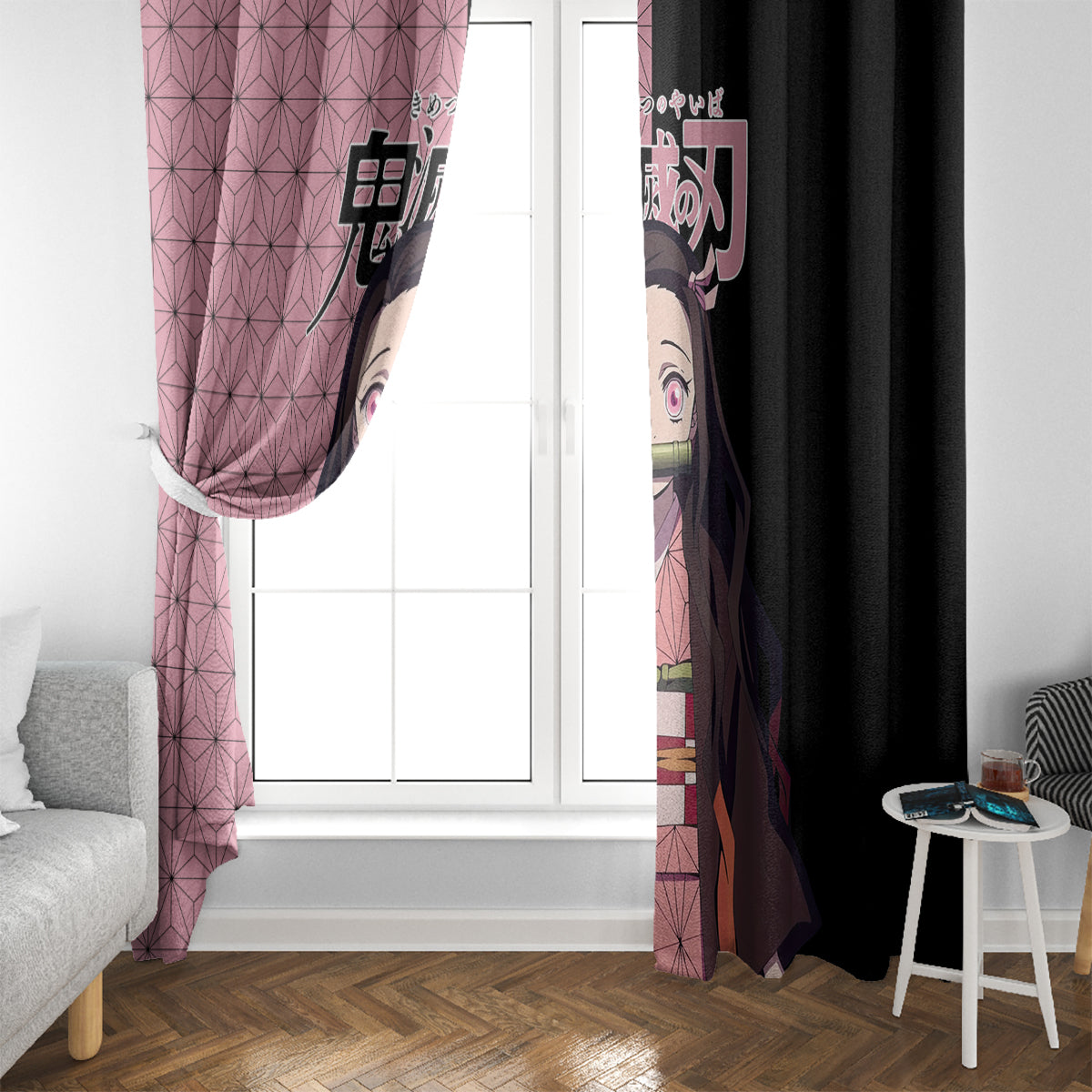 Nezuko Kamado Demon Slayer Window Curtain Anime Style