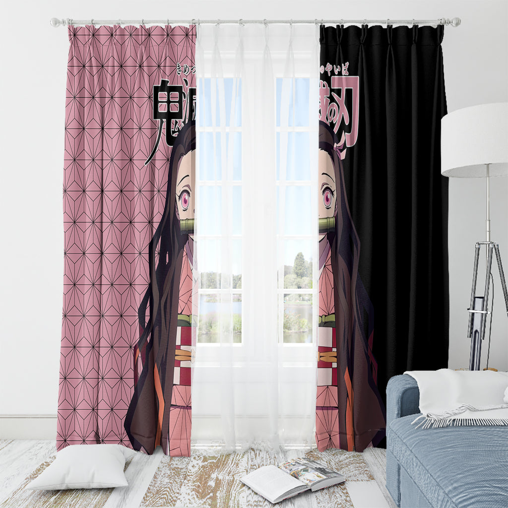 Nezuko Kamado Demon Slayer Window Curtain Anime Style