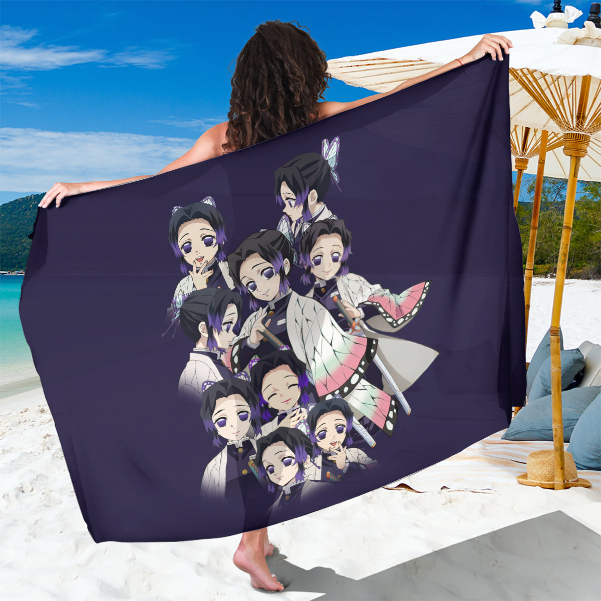 Shinobu Kocho Demon Slayer Sarong Anime Style