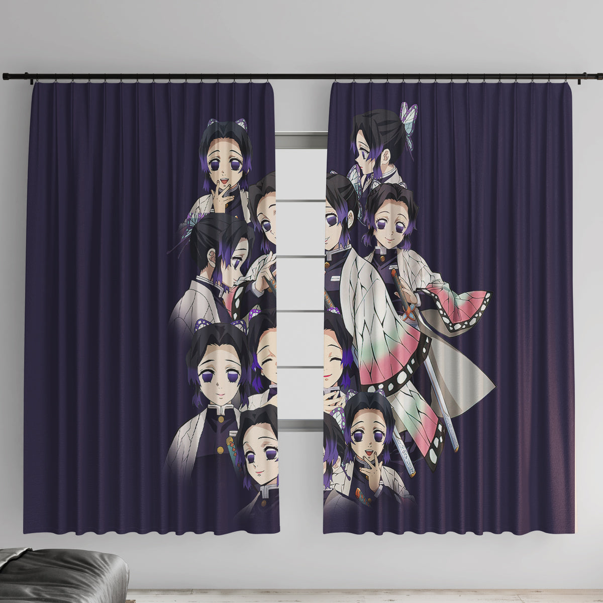 Shinobu Kocho Demon Slayer Window Curtain Anime Style