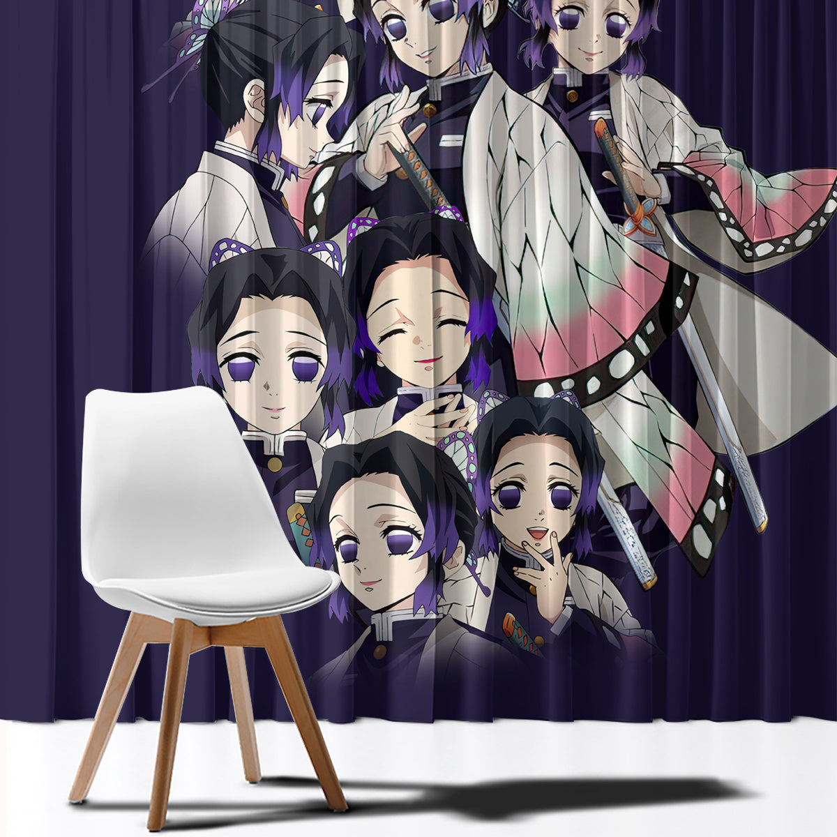Shinobu Kocho Demon Slayer Window Curtain Anime Style