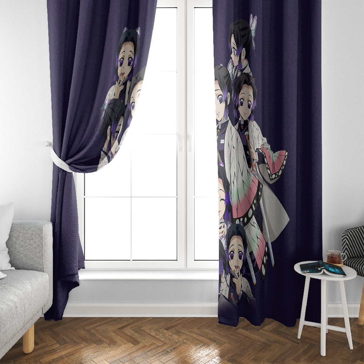 Shinobu Kocho Demon Slayer Window Curtain Anime Style