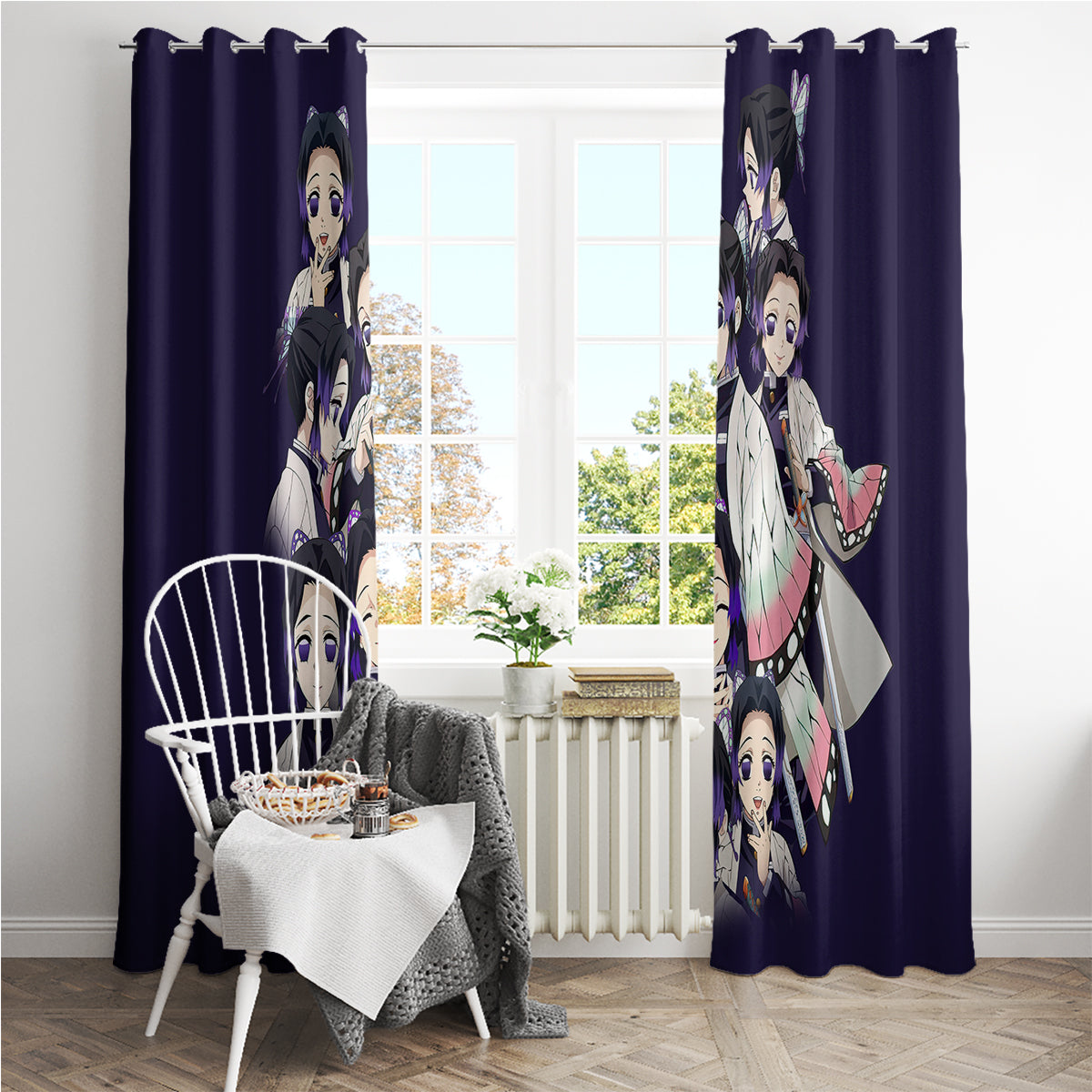 Shinobu Kocho Demon Slayer Window Curtain Anime Style