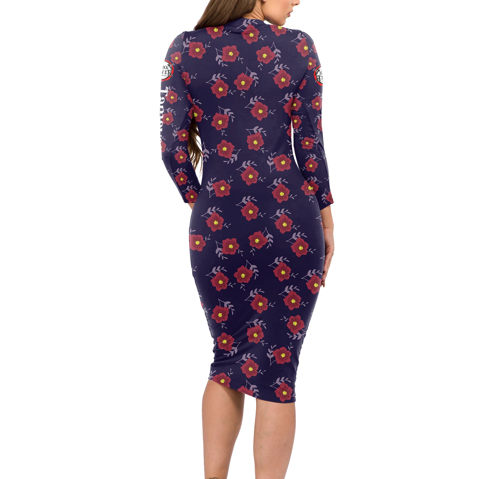 Tamayo Demon Slayer Long Sleeve Bodycon Dress Anime Style
