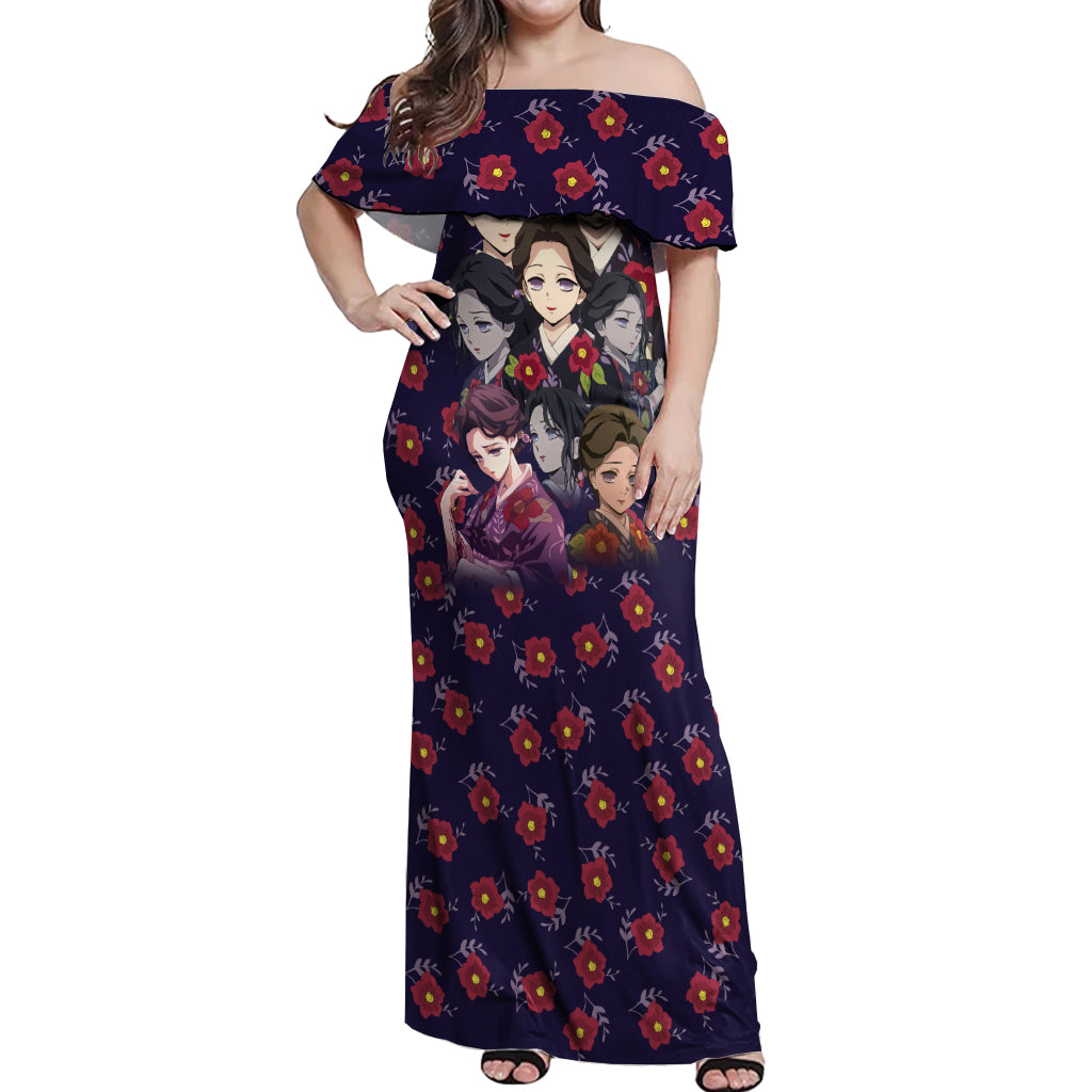 Tamayo Demon Slayer Off Shoulder Maxi Dress Anime Style