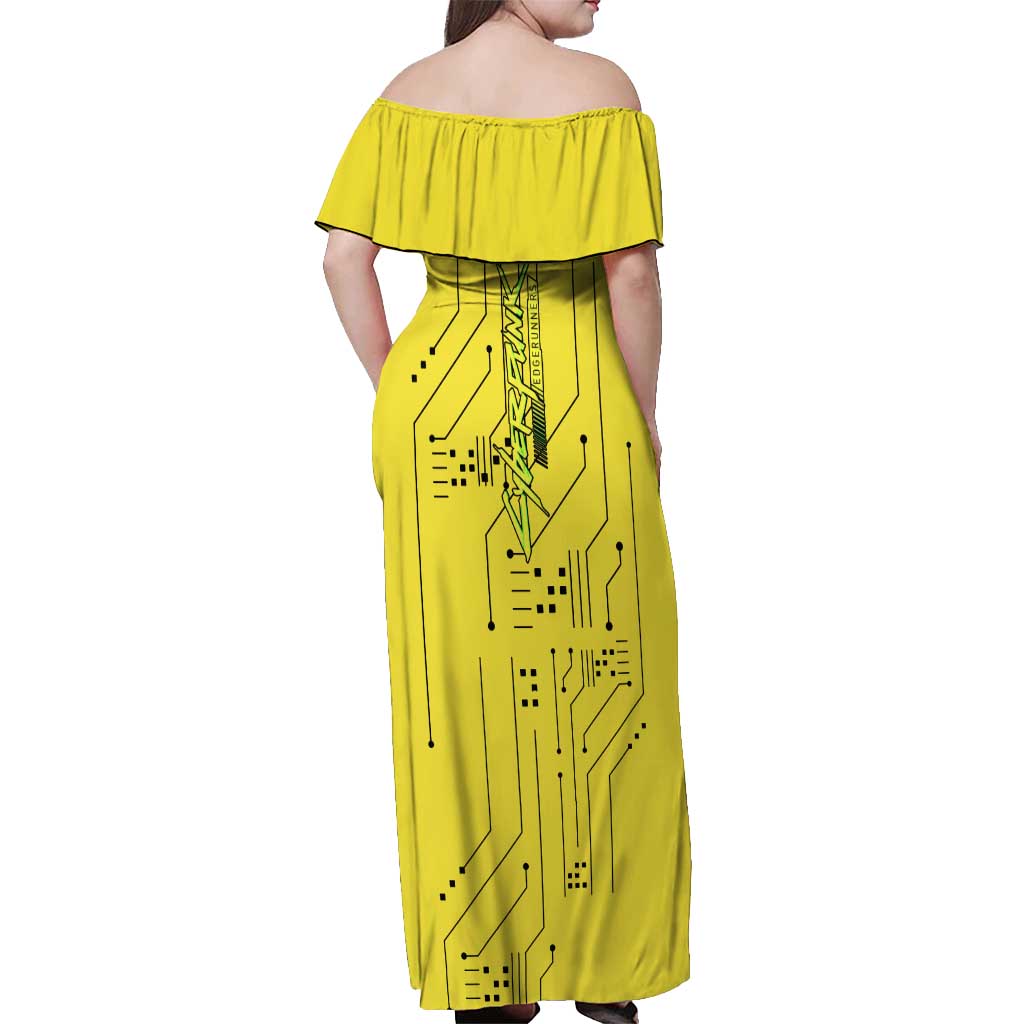 Pilar - Cyberpunk Edgerunners Off Shoulder Maxi Dress Anime Style
