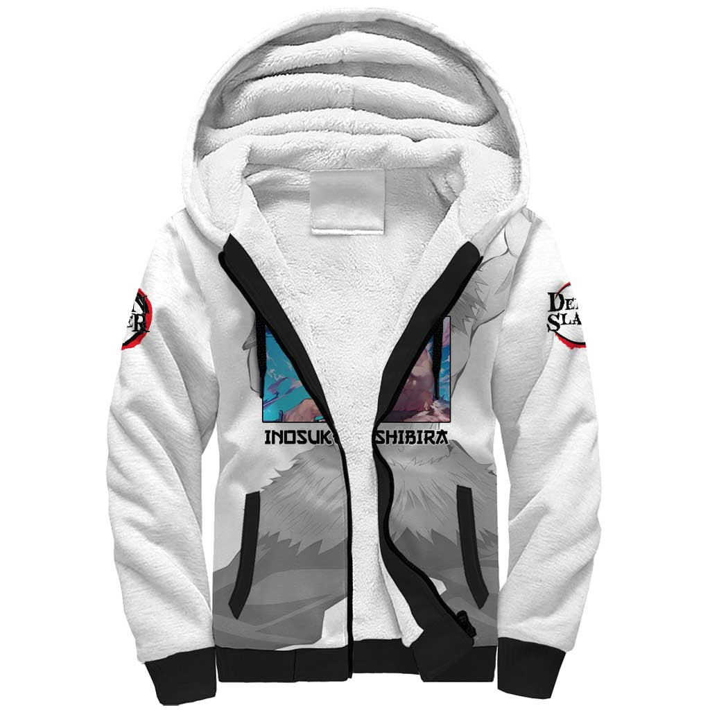 Hahibira Inosuke - Demon Slayer Sherpa Hoodie Anime Style