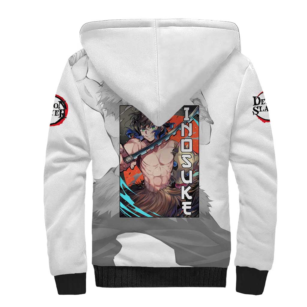 Hahibira Inosuke - Demon Slayer Sherpa Hoodie Anime Style