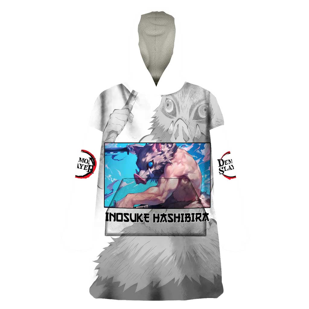 Hahibira Inosuke - Demon Slayer Wearable Blanket Hoodie Anime Style