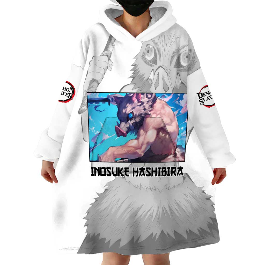 Hahibira Inosuke - Demon Slayer Wearable Blanket Hoodie Anime Style