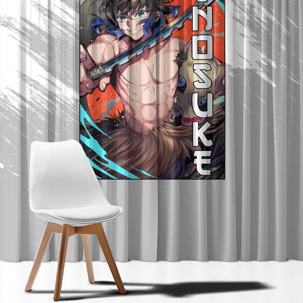 Hahibira Inosuke - Demon Slayer Window Curtain Anime Style