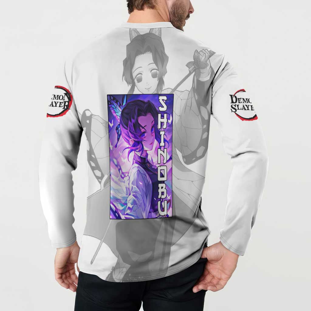 Shinobu Kochou - Demon Slayer Button Sweatshirt Anime Style