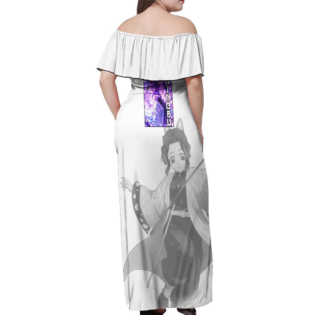 Shinobu Kochou - Demon Slayer Off Shoulder Maxi Dress Anime Style