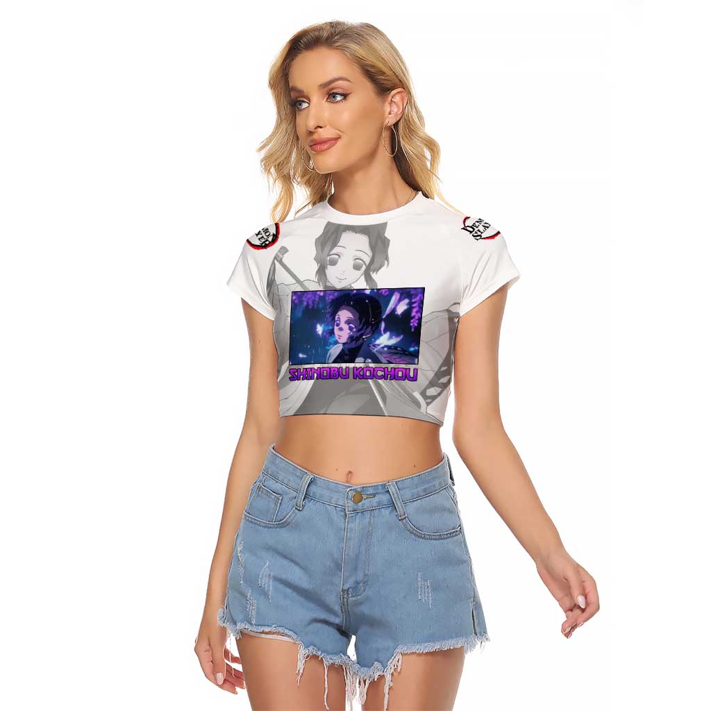 Shinobu Kochou - Demon Slayer Raglan Cropped T Shirt Anime Style