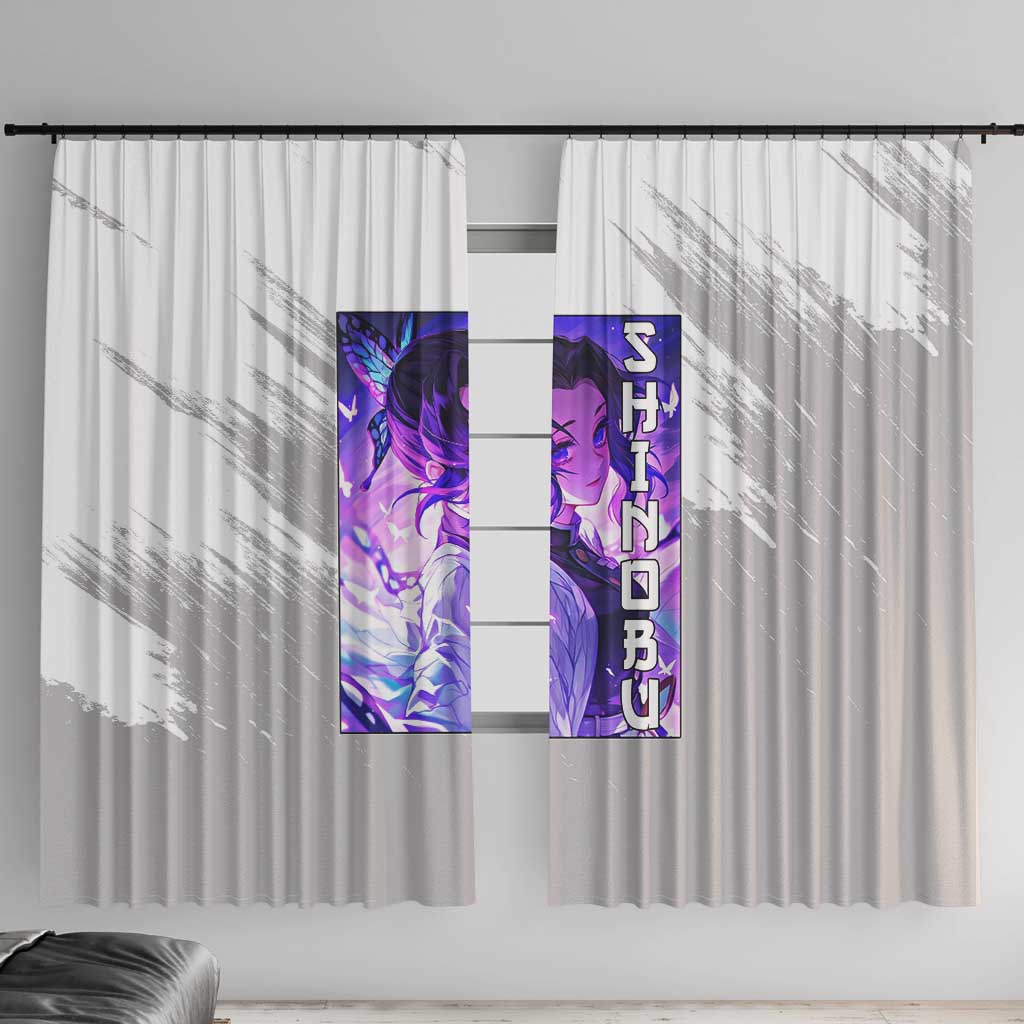 Shinobu Kochou - Demon Slayer Window Curtain Anime Style