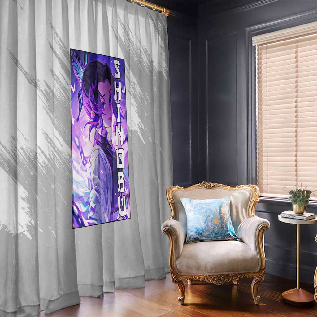 Shinobu Kochou - Demon Slayer Window Curtain Anime Style
