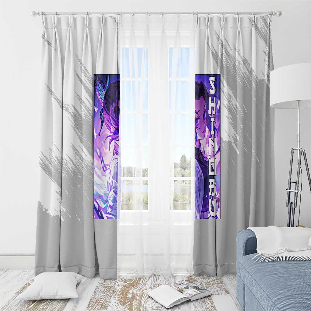 Shinobu Kochou - Demon Slayer Window Curtain Anime Style