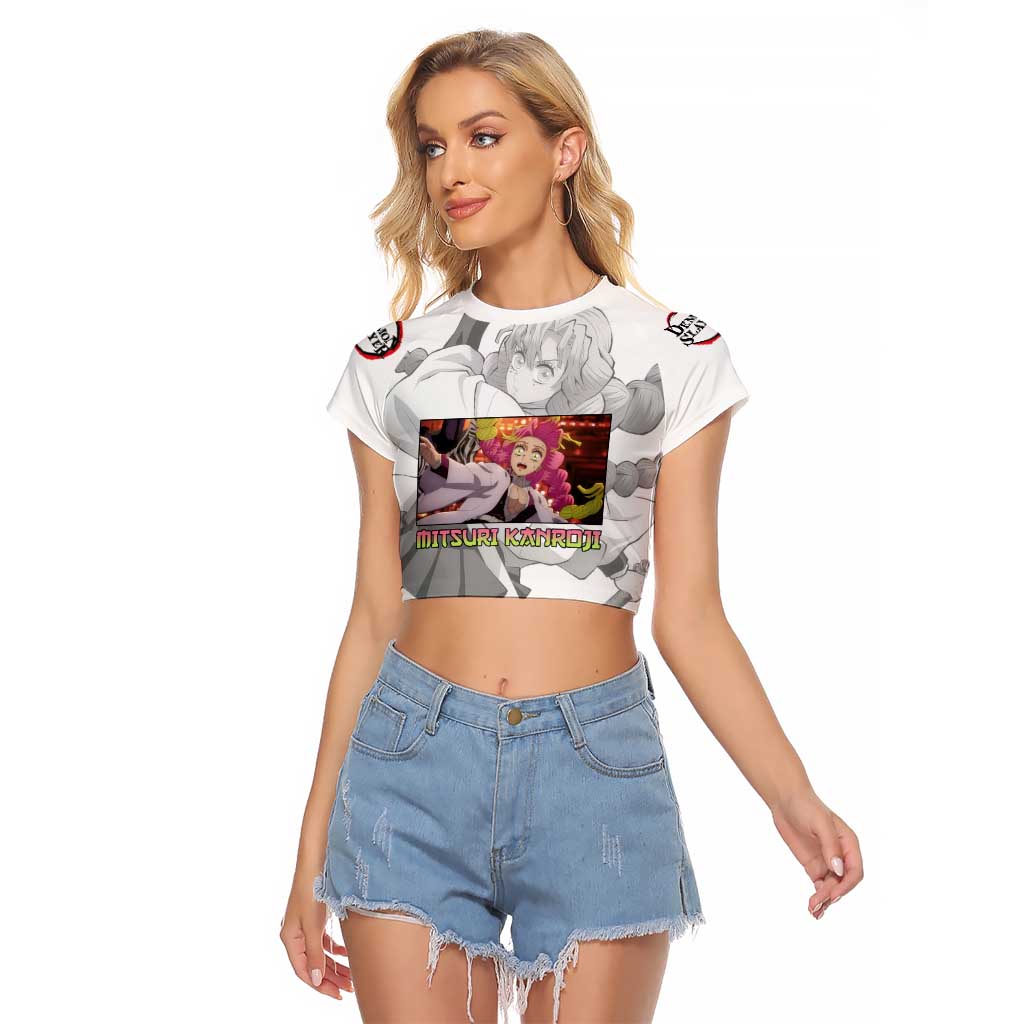 Mitsuri Kanroji - Demon Slayer Raglan Cropped T Shirt Anime Style