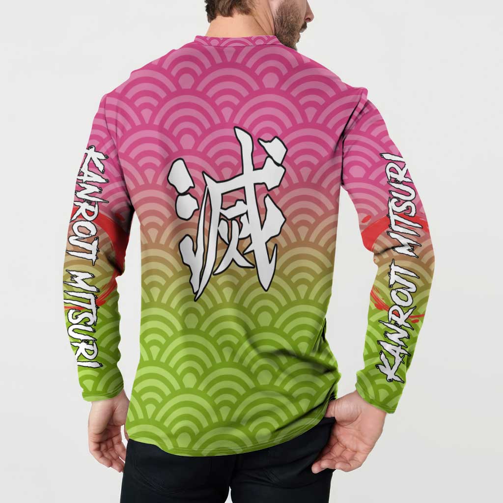 Mitsuri Kanroji - Demon Slayer Button Sweatshirt Anime Style
