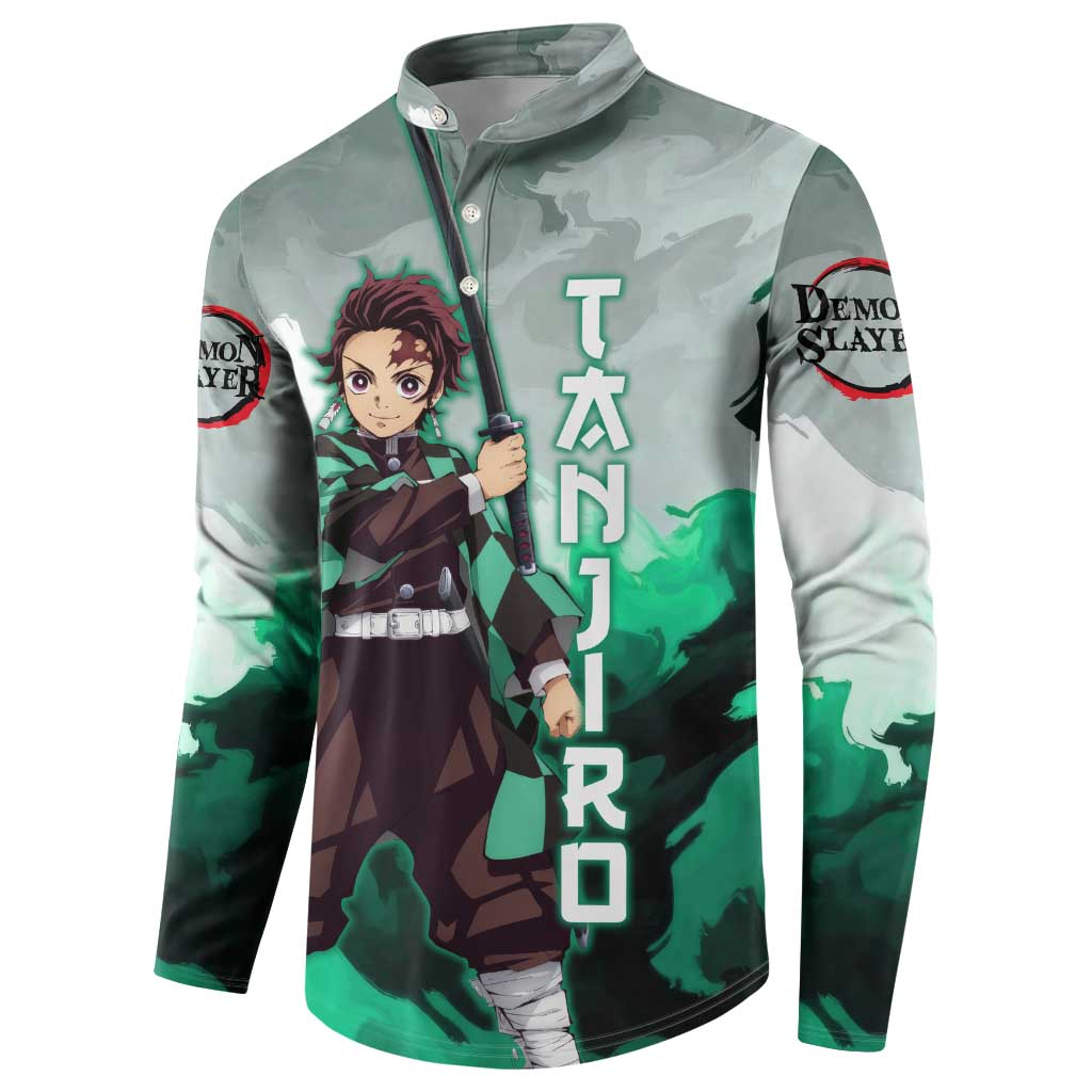 TanjIro Kamado - Demon Slayer Button Sweatshirt Anime Style