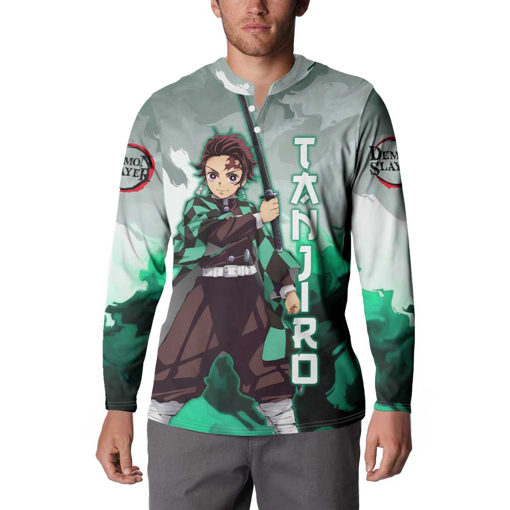 TanjIro Kamado - Demon Slayer Button Sweatshirt Anime Style