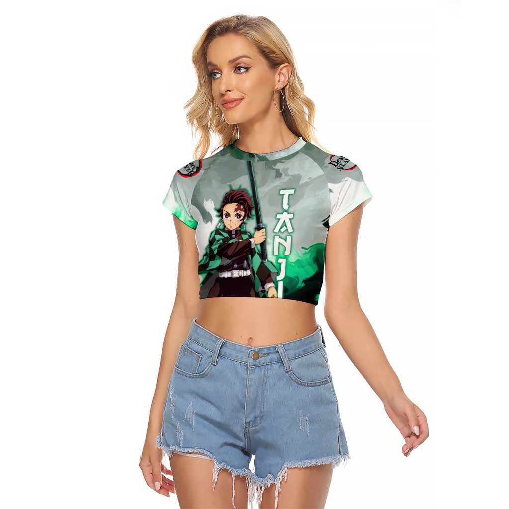 TanjIro Kamado - Demon Slayer Raglan Cropped T Shirt Anime Style