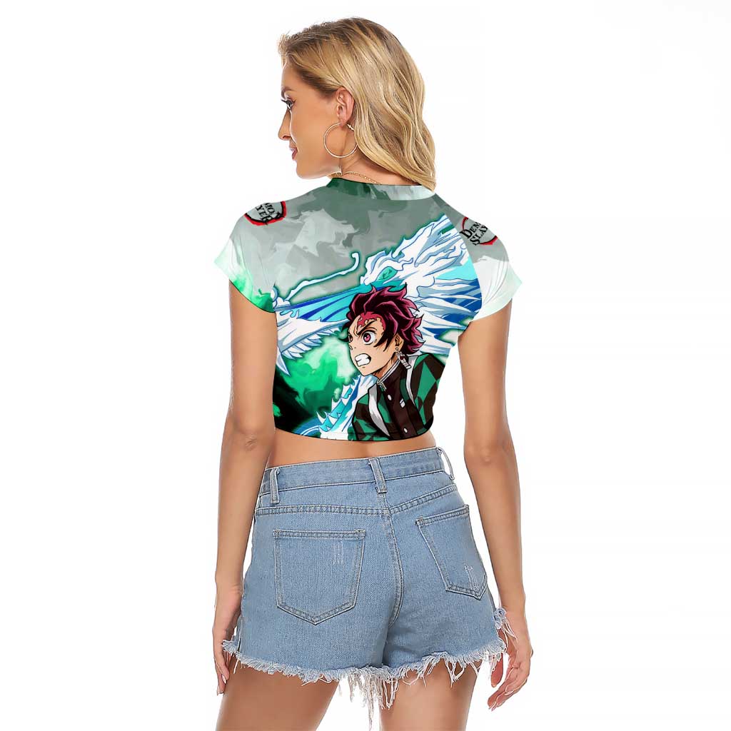 TanjIro Kamado - Demon Slayer Raglan Cropped T Shirt Anime Style