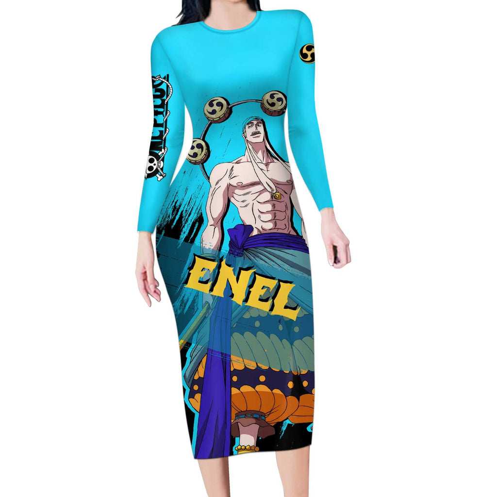 Enel - One Piece Long Sleeve Bodycon Dress Anime Style