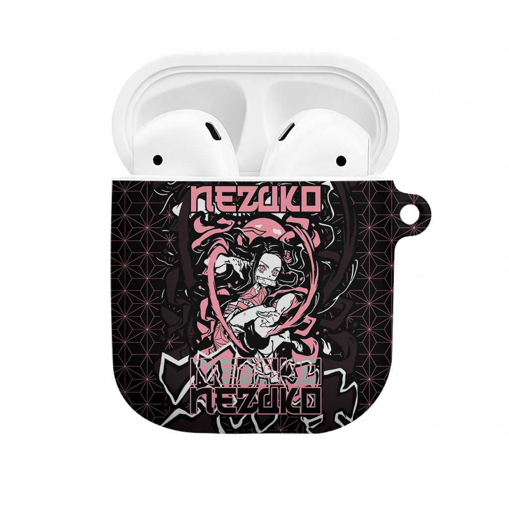 Nezuko Demon Slayer AirPods Case with Pink and Black Manga Style Design - The Mazicc