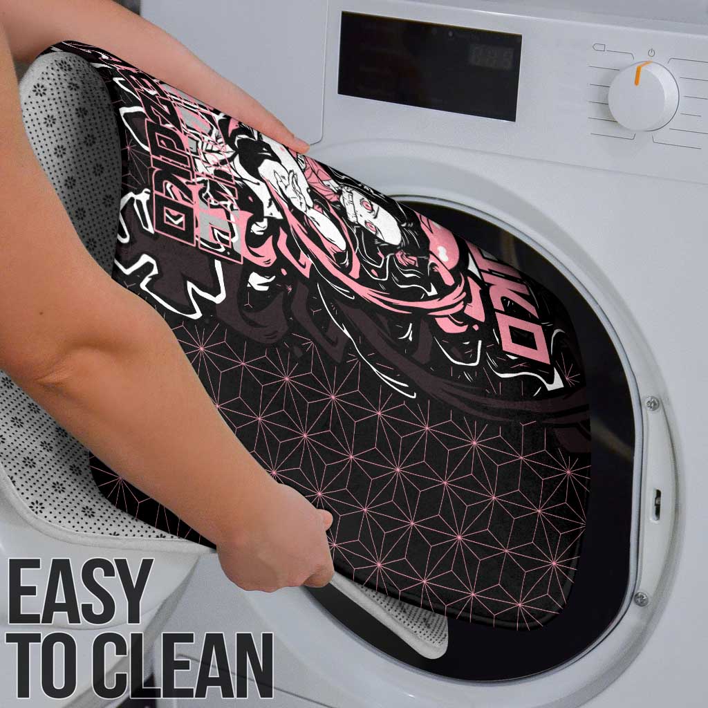Nezuko Demon Slayer Bathroom Set with Pink and Black Manga Style Design - The Mazicc