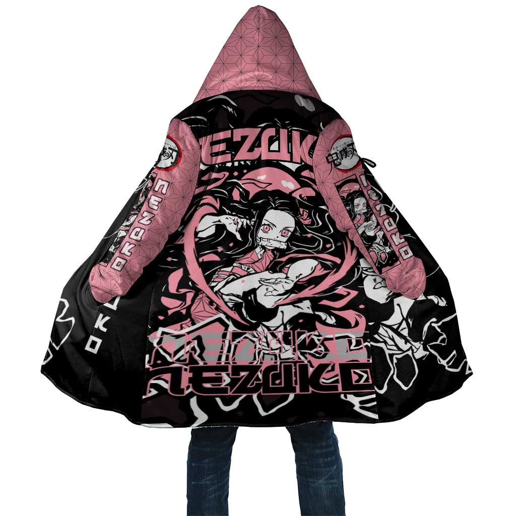 Nezuko Demon Slayer Cloak with Pink and Black Manga Style Design - The Mazicc