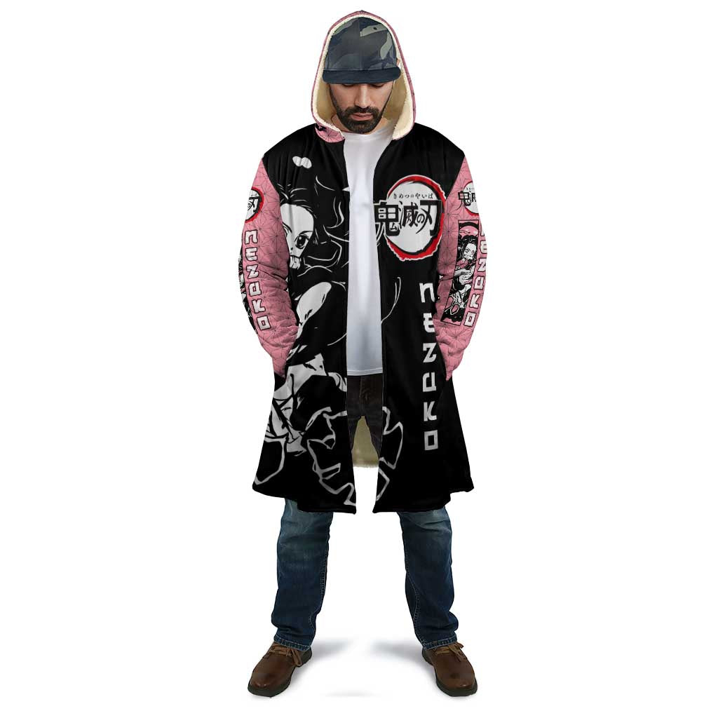 Nezuko Demon Slayer Cloak with Pink and Black Manga Style Design - The Mazicc