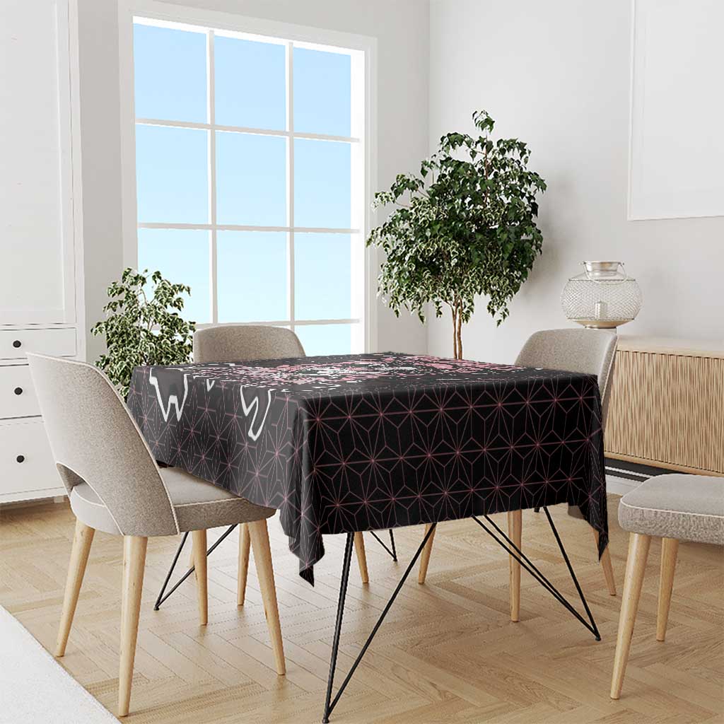 Nezuko Demon Slayer Tablecloth with Pink and Black Manga Style Design - The Mazicc