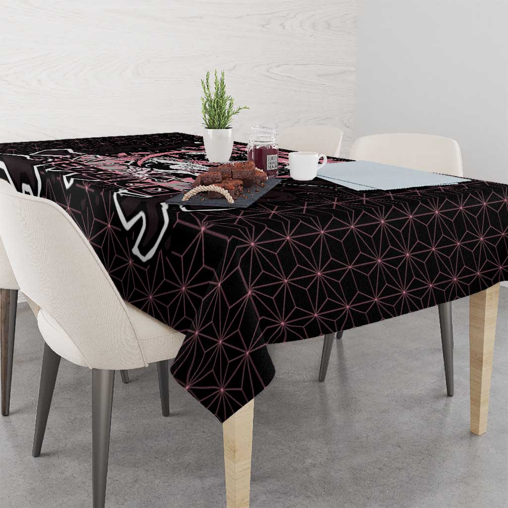 Nezuko Demon Slayer Tablecloth with Pink and Black Manga Style Design - The Mazicc