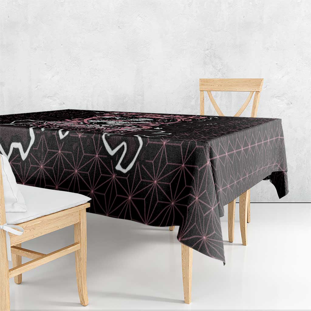 Nezuko Demon Slayer Tablecloth with Pink and Black Manga Style Design - The Mazicc