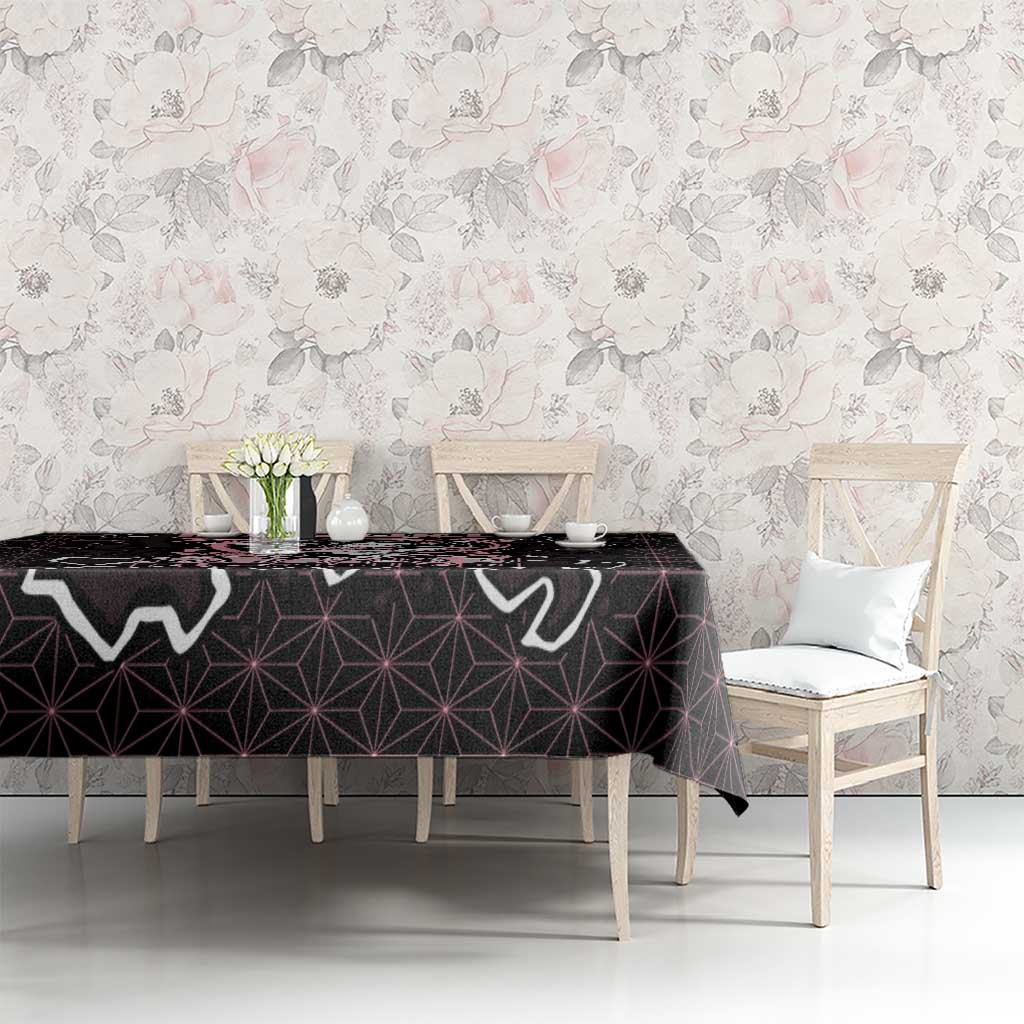Nezuko Demon Slayer Tablecloth with Pink and Black Manga Style Design - The Mazicc
