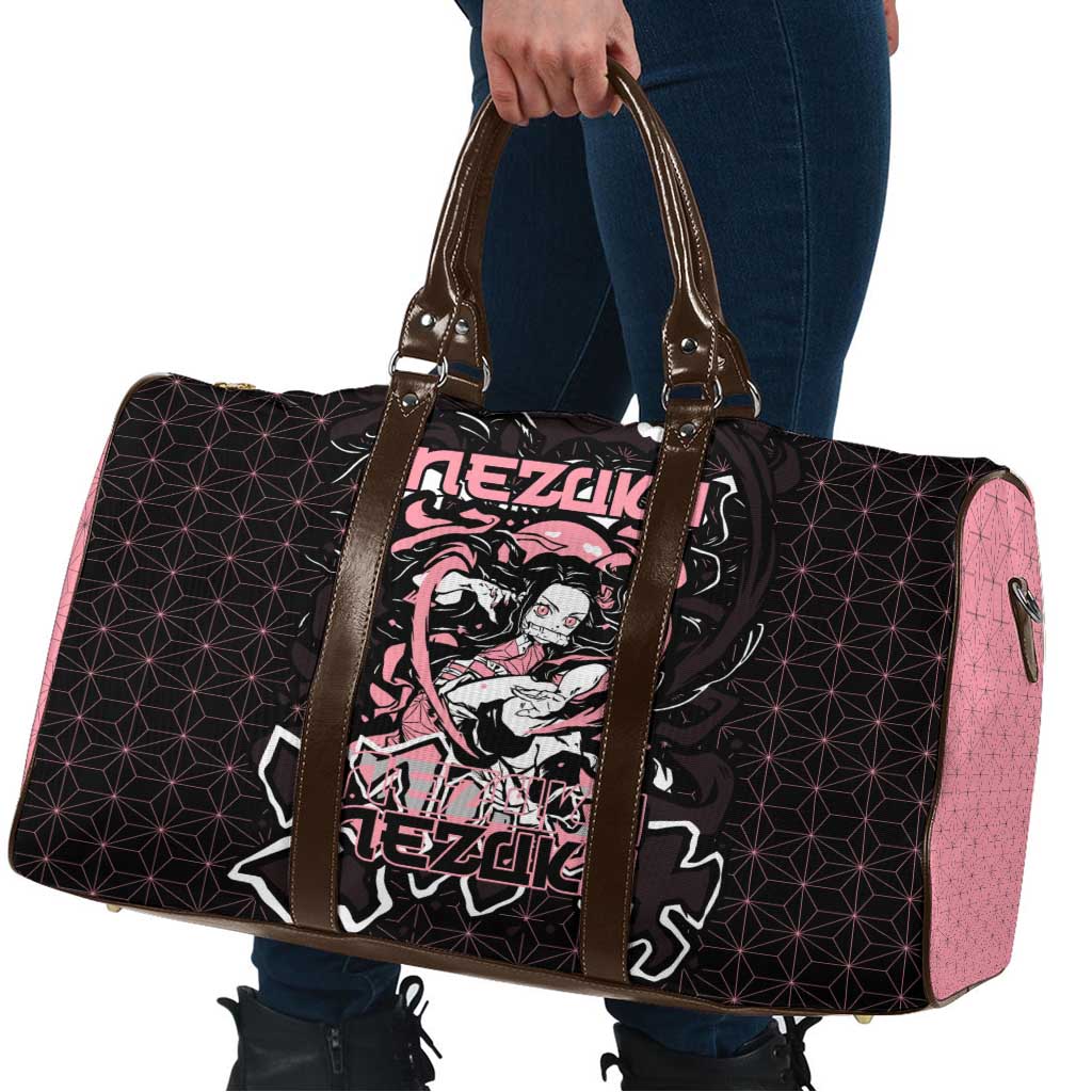 Nezuko Demon Slayer Travel Bag with Pink and Black Manga Style Design - The Mazicc