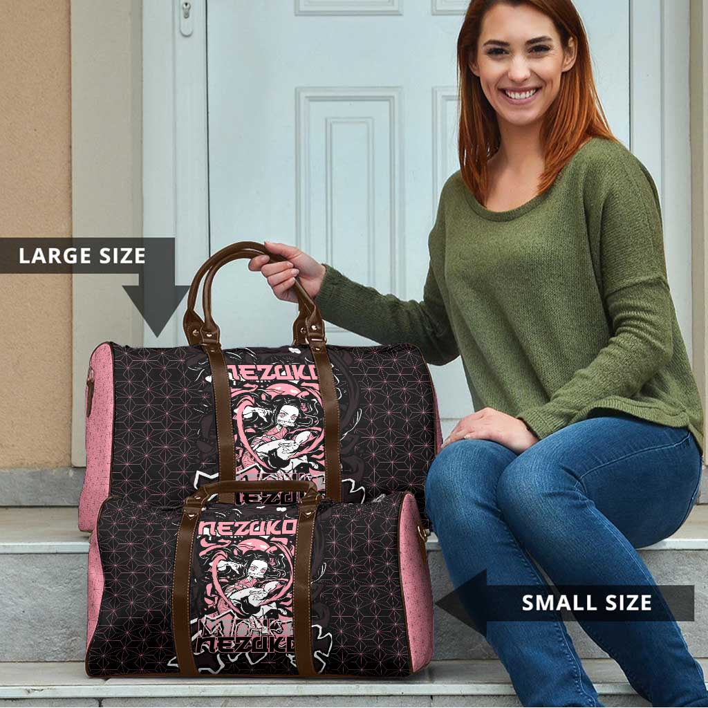 Nezuko Demon Slayer Travel Bag with Pink and Black Manga Style Design - The Mazicc