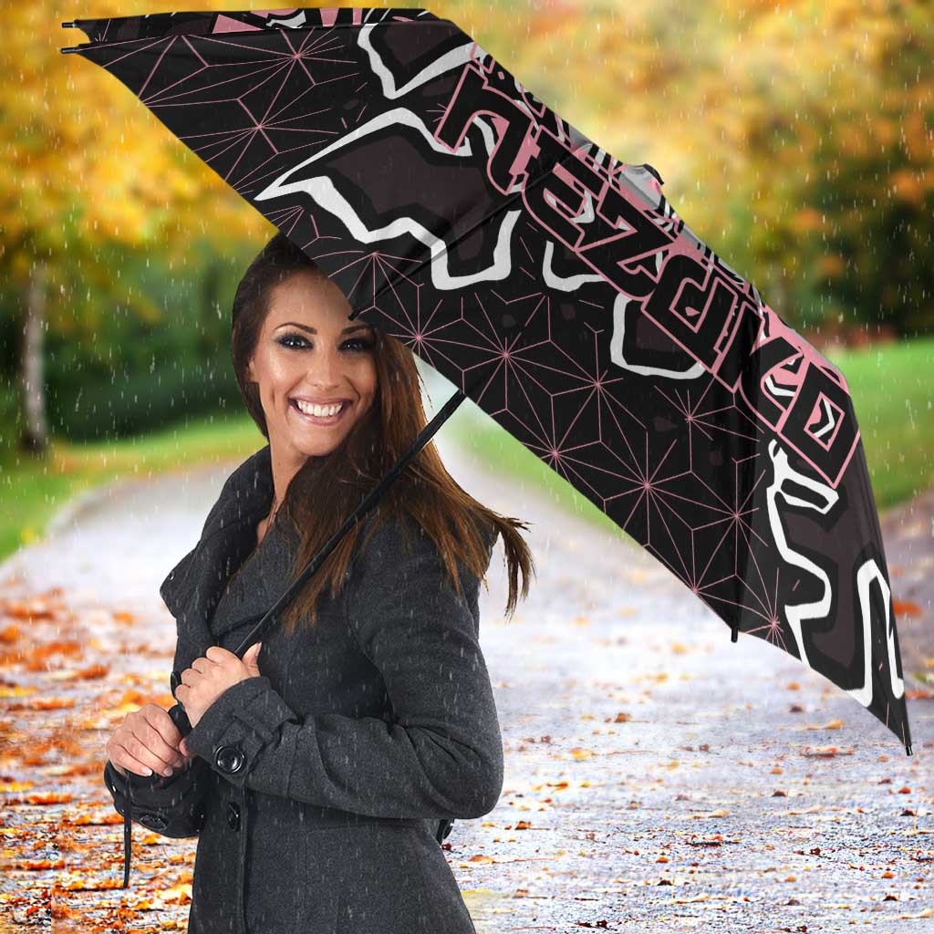 Nezuko Demon Slayer Umbrella with Pink and Black Manga Style Design - The Mazicc