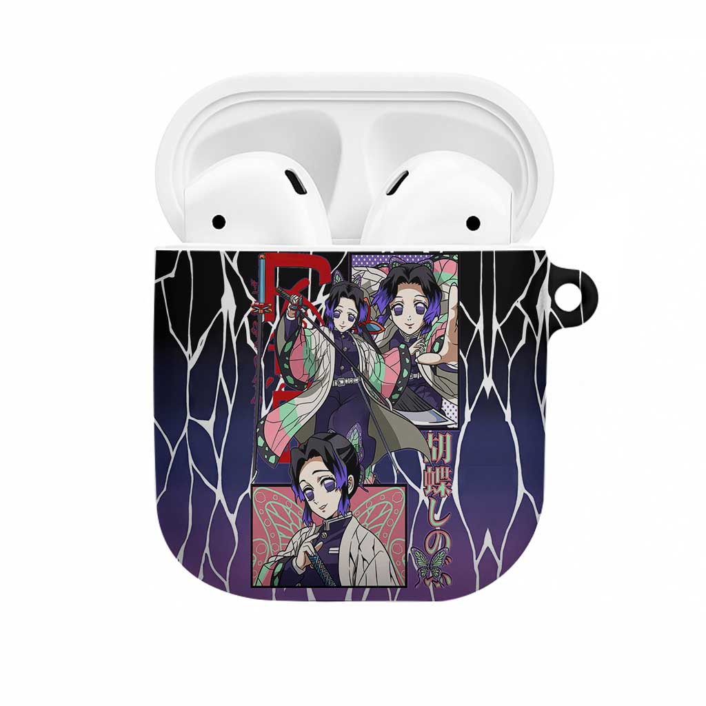Shinobu Kocho Demon Slayer AirPods Case with Purple and Black Web Style Design - The Mazicc