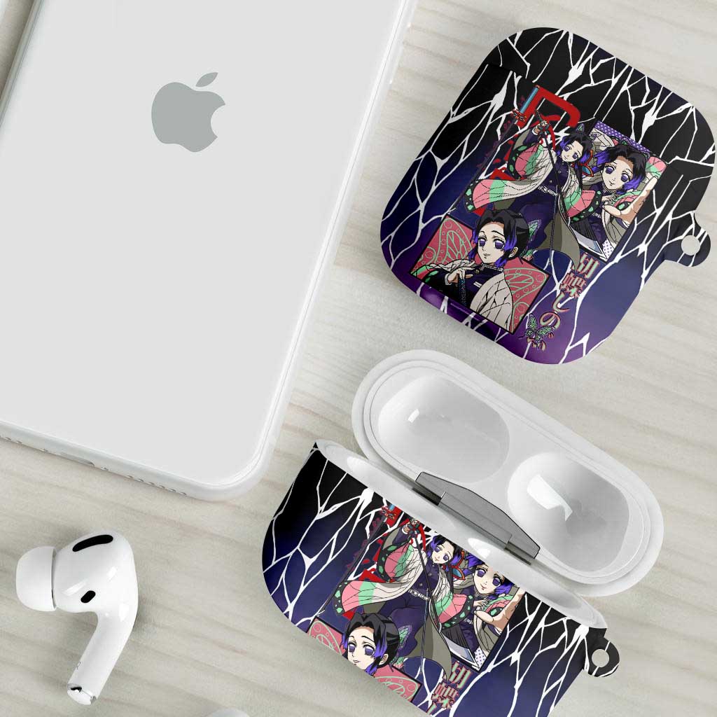 Shinobu Kocho Demon Slayer AirPods Case with Purple and Black Web Style Design - The Mazicc