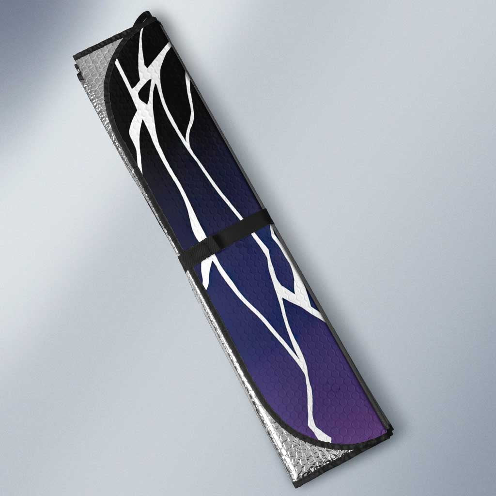 Shinobu Kocho Demon Slayer Auto Sun Shade with Purple and Black Web Style Design - The Mazicc