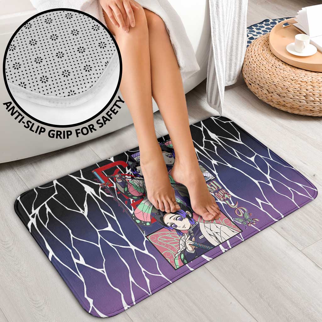 Shinobu Kocho Demon Slayer Bathroom Set with Purple and Black Web Style Design - The Mazicc
