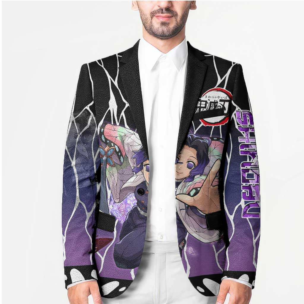 Shinobu Kocho Demon Slayer Blazer with Purple and Black Web Style Design - The Mazicc