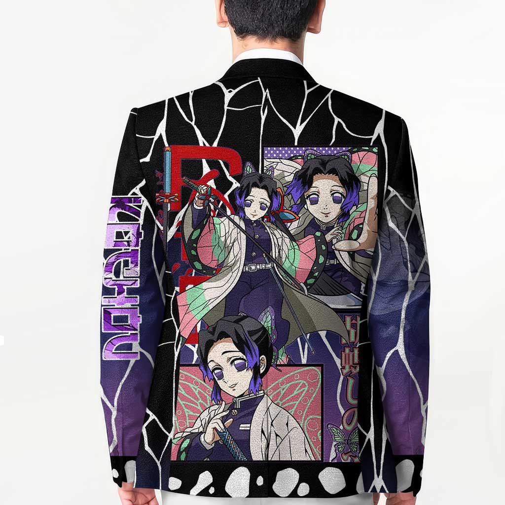 Shinobu Kocho Demon Slayer Blazer with Purple and Black Web Style Design - The Mazicc