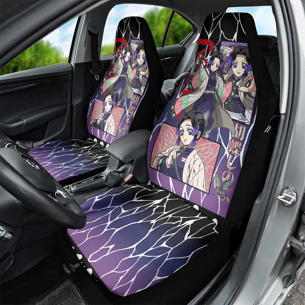 Shinobu Kocho Demon Slayer Car Seat Cover with Purple and Black Web Style Design - The Mazicc